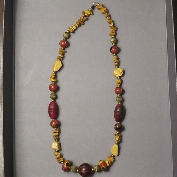 Multi-stoned beaded long necklace - Picture 8 of 8